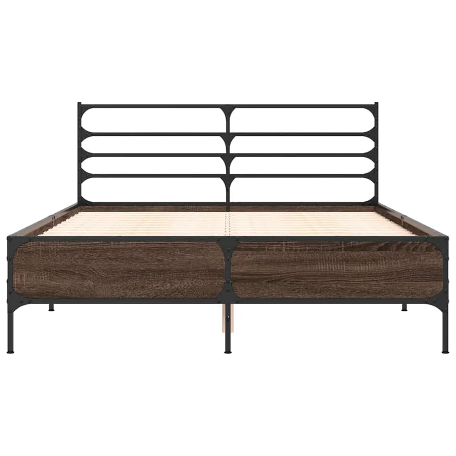 Cadre de lit sans matelas chêne marron 140x200 cm - 4