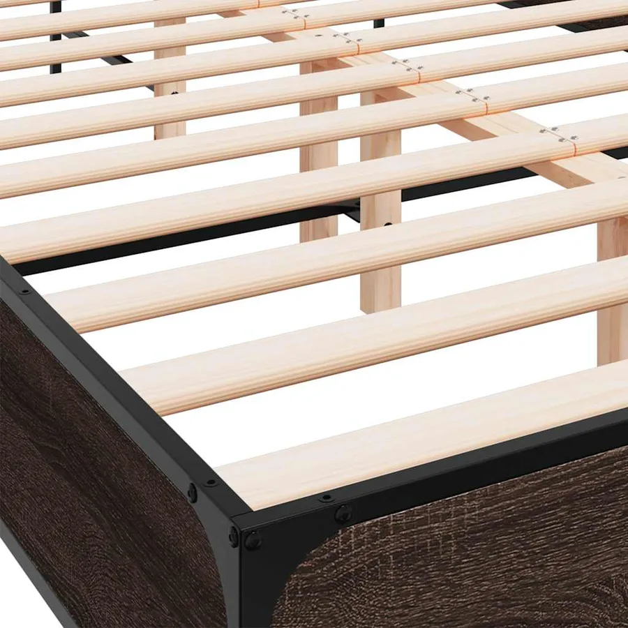 Cadre de lit sans matelas chêne marron 140x200 cm - 7