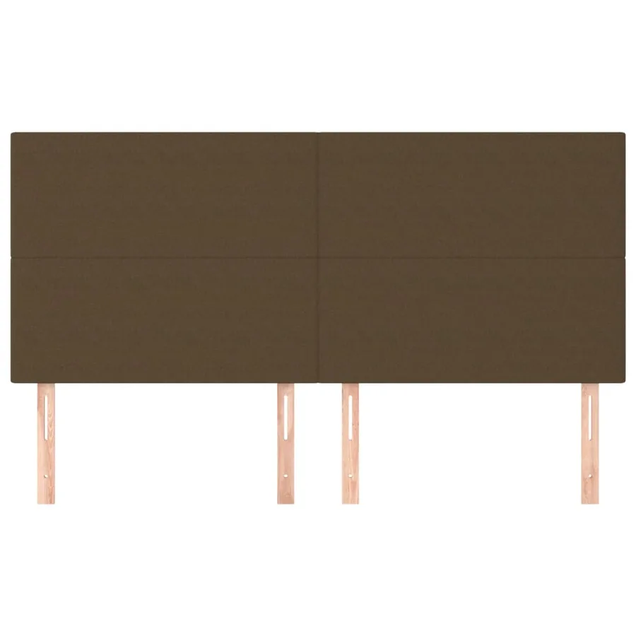 Tête de lit marron foncé 160 x 5 x 118/128 cm Tissu - 3