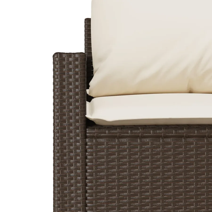 Salon de jardin 4 pcs avec coussins marron résine tressée - 8