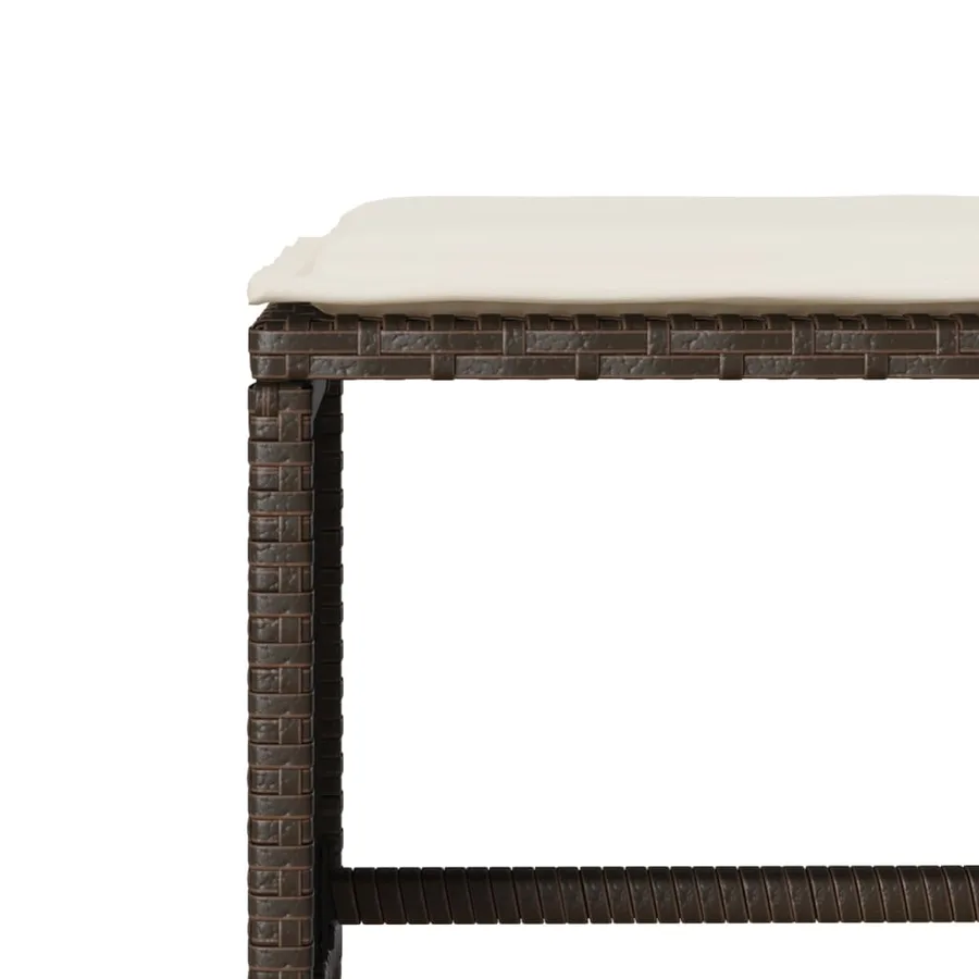 Salon de jardin 4 pcs avec coussins marron résine tressée - 9