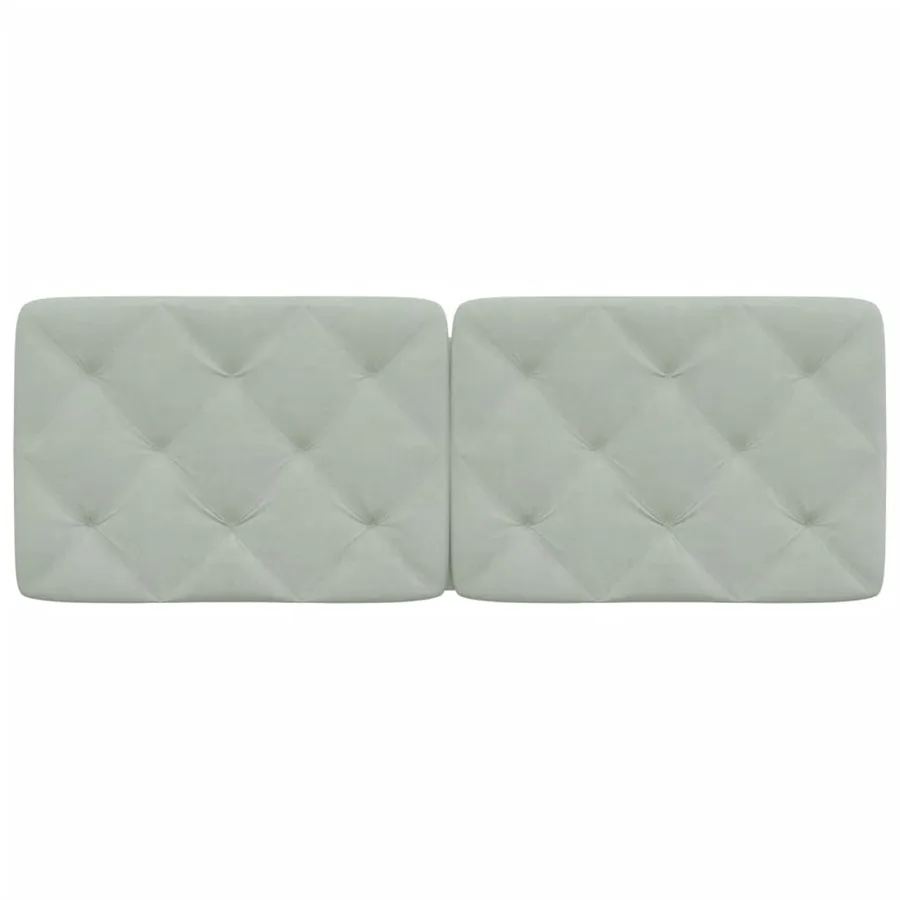 Coussin de tête de lit gris clair 140 cm velours - 5