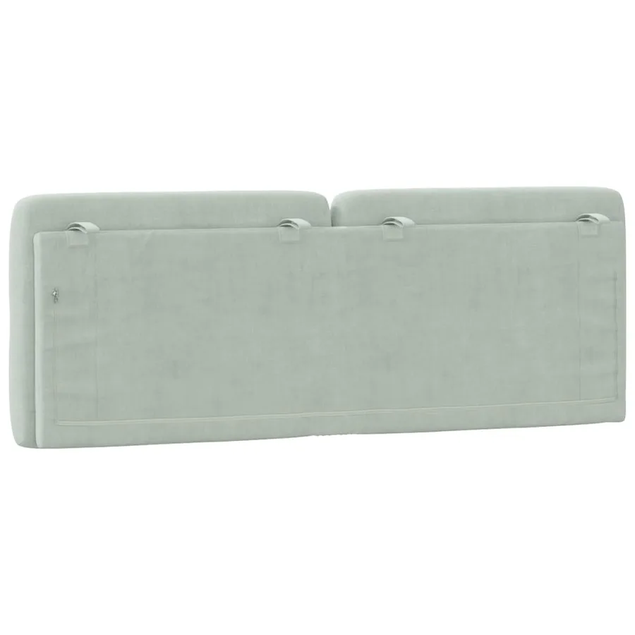 Coussin de tête de lit gris clair 140 cm velours - 7