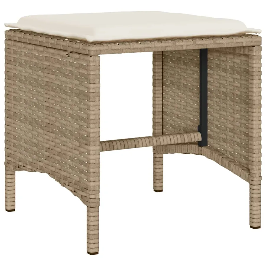 Salon de jardin avec coussins 6 pcs beige résine tressée - 5