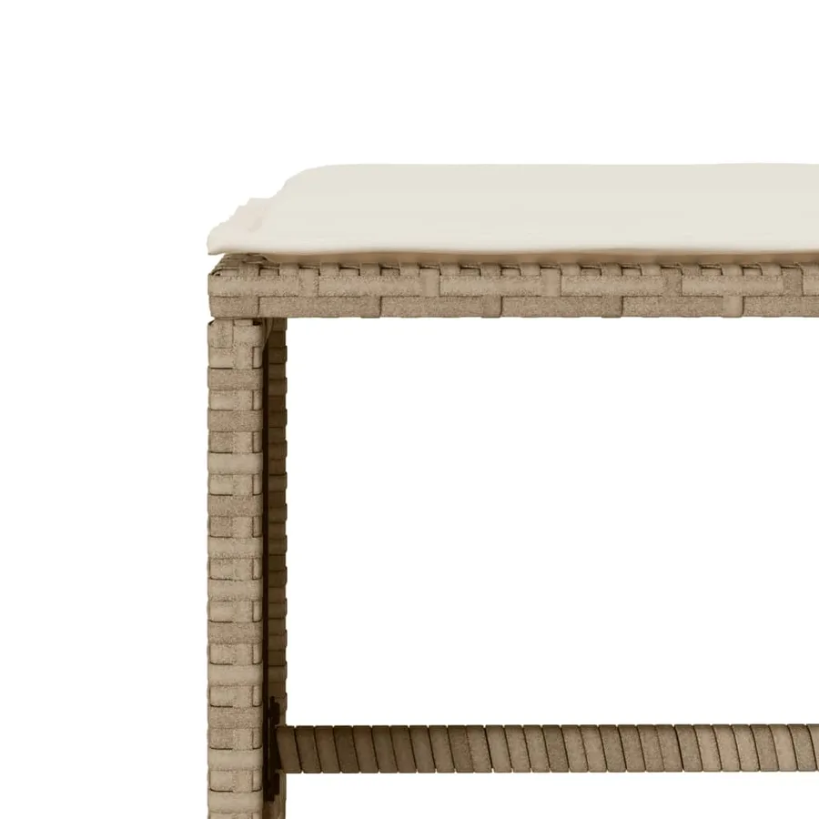 Salon de jardin avec coussins 6 pcs beige résine tressée - 8
