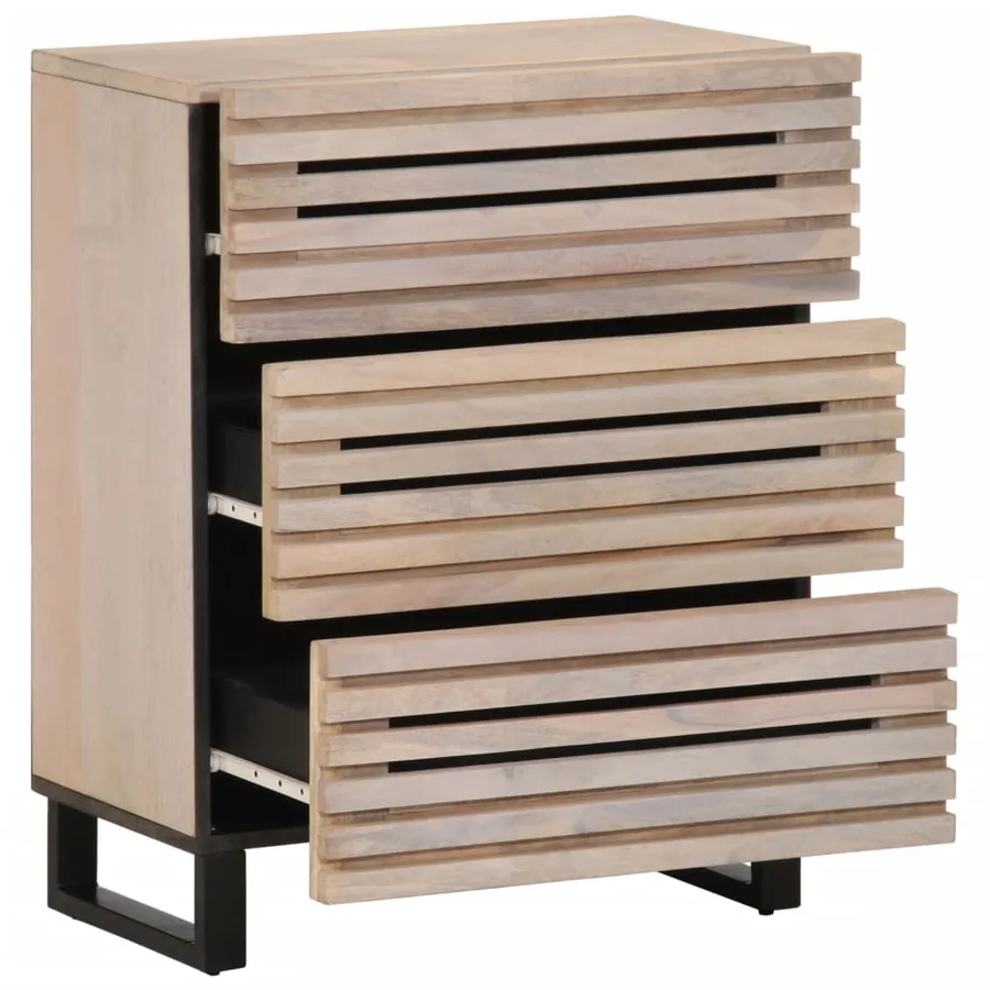 Buffets 2 pcs 60x34x75 cm bois massif de manguier - 3