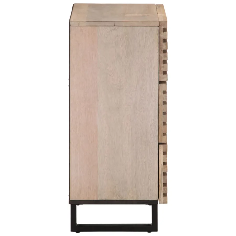 Buffets 2 pcs 60x34x75 cm bois massif de manguier - 5