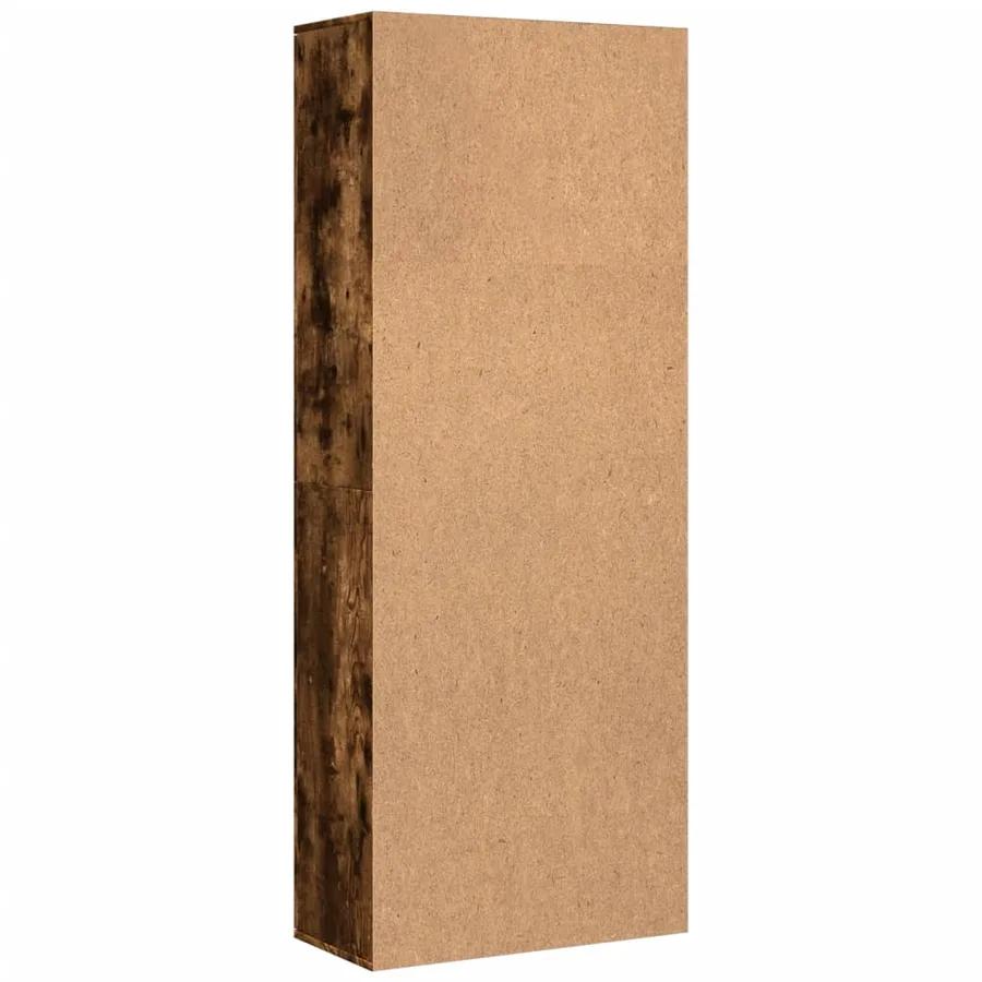 Buffet haut chêne fumé 70x35x180 cm bois d'ingénierie - 5
