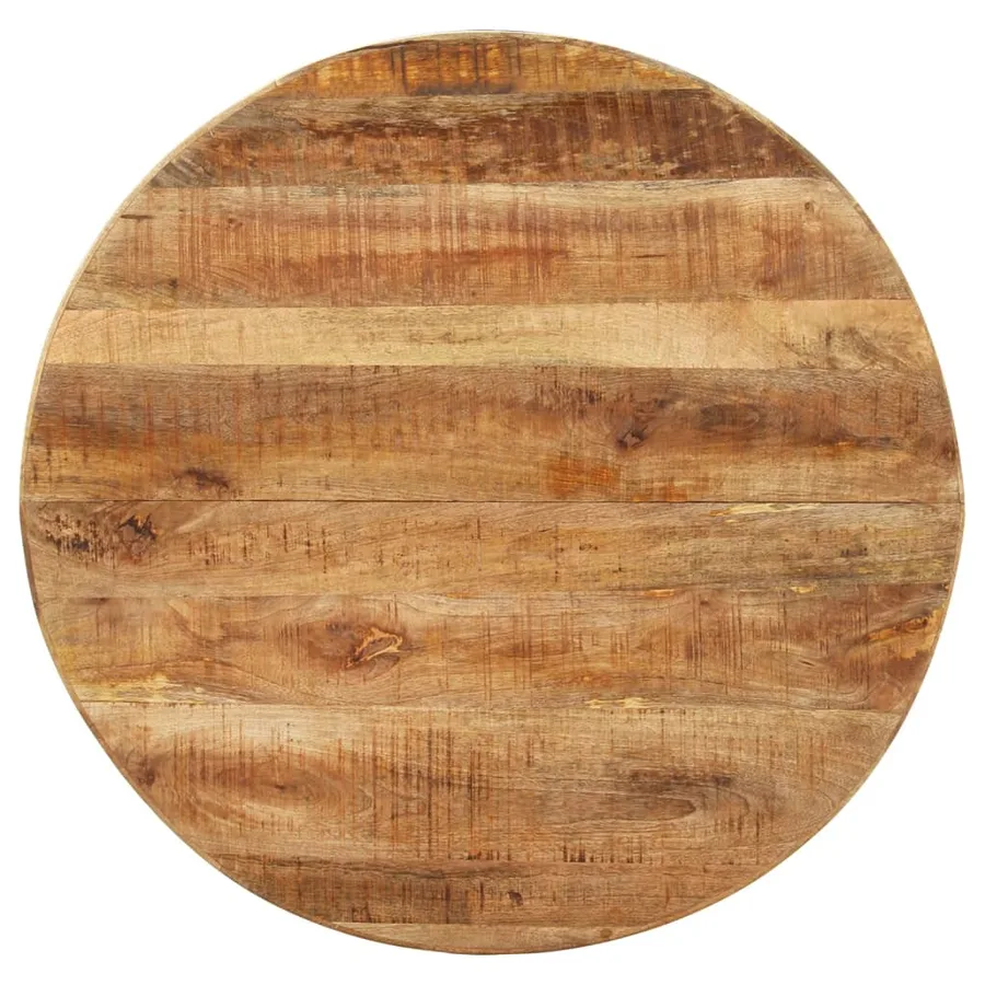 Table à dîner ronde 100x100x75 cm Bois de manguier brut - 4