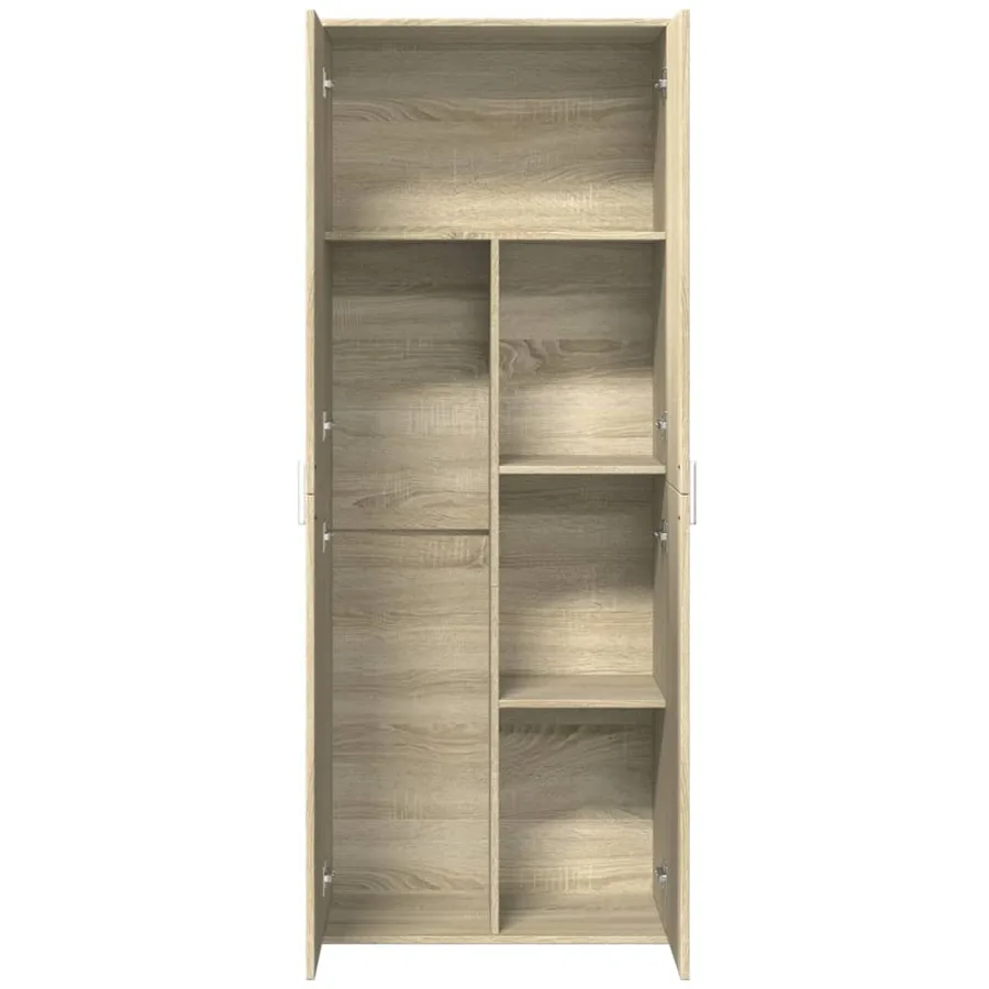 Buffet haut chêne sonoma 70x35x180 cm bois d'ingénierie - 6