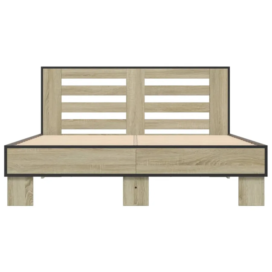 Cadre de lit sans matelas chêne sonoma 140x200 cm - 4