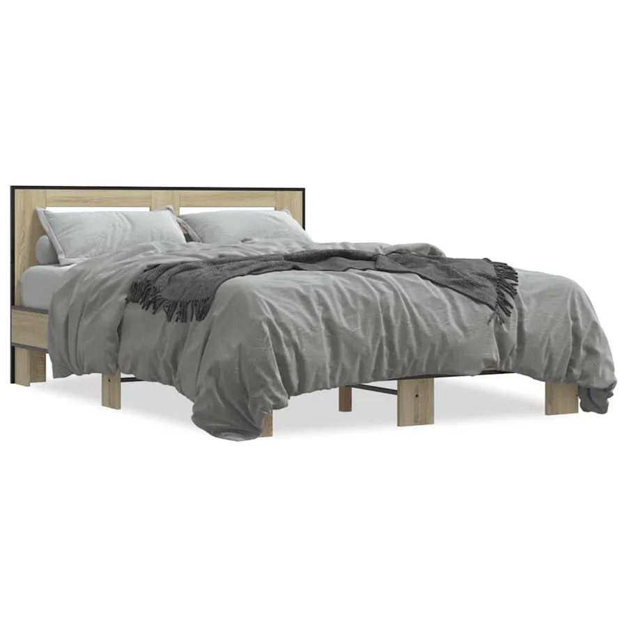 Cadre de lit sans matelas chêne sonoma 120x200 cm - 2