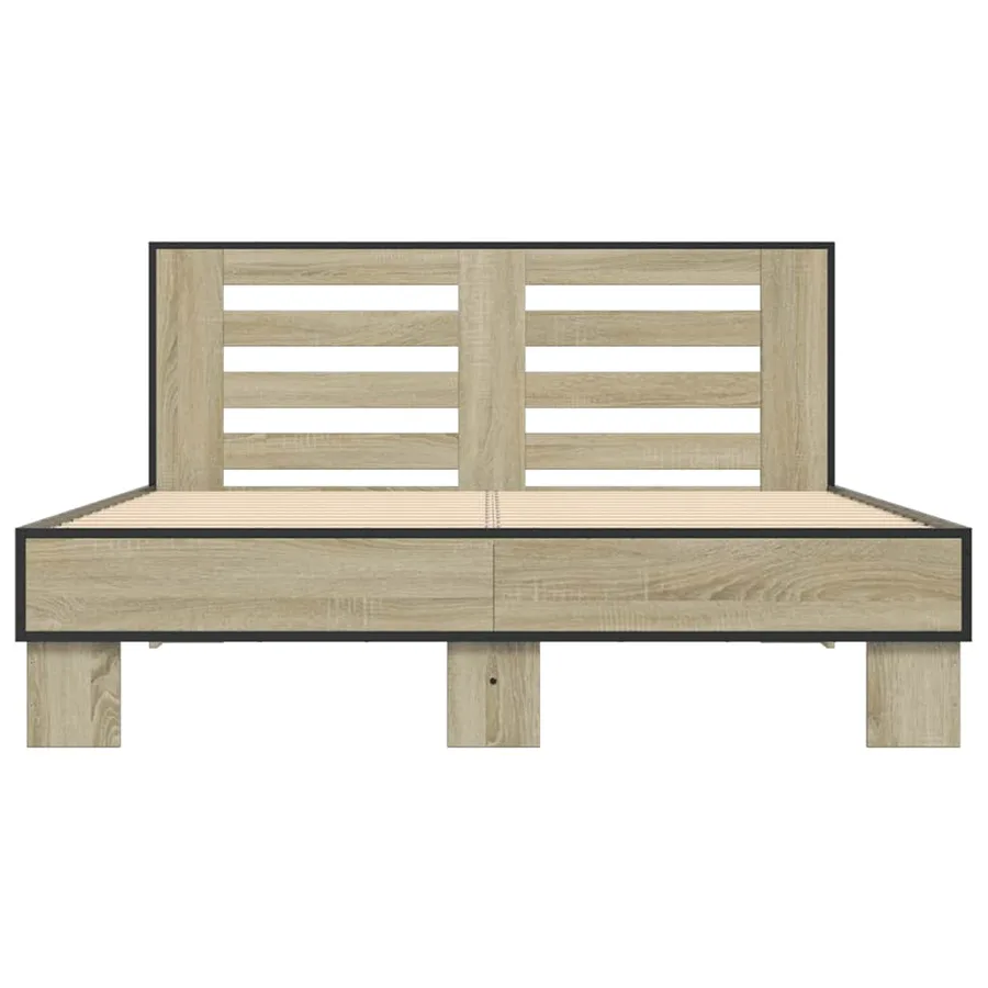 Cadre de lit sans matelas chêne sonoma 120x200 cm - 4