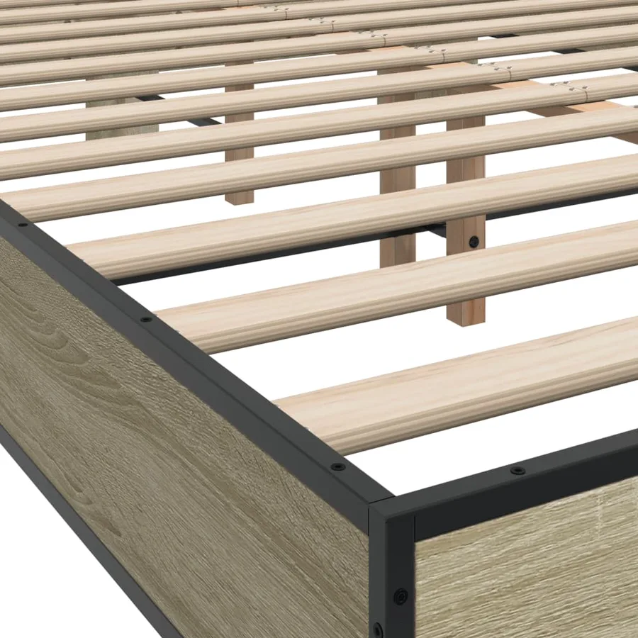 Cadre de lit sans matelas chêne sonoma 120x200 cm - 7