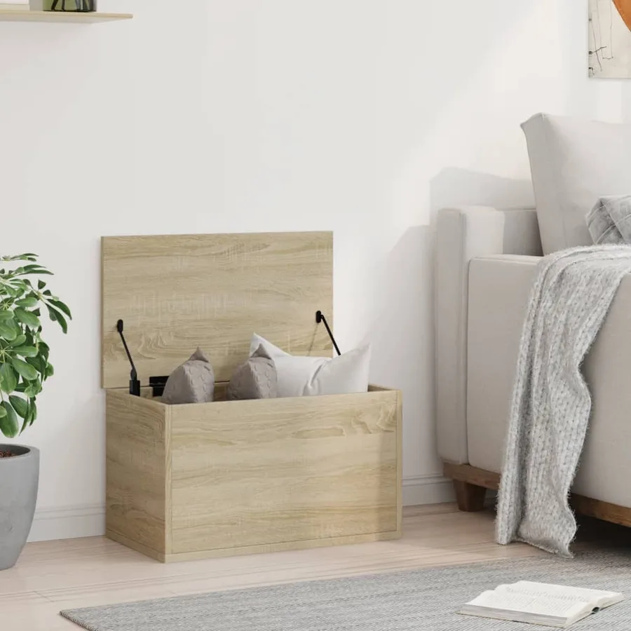 Boîte de rangement chêne sonoma 60x35x35 cm bois d'ingénierie - 3