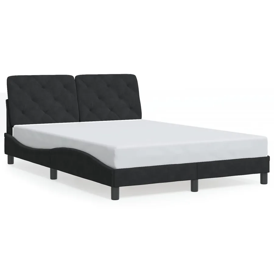 Cadre de lit avec LED sans matelas noir 140x200 cm velours - 5