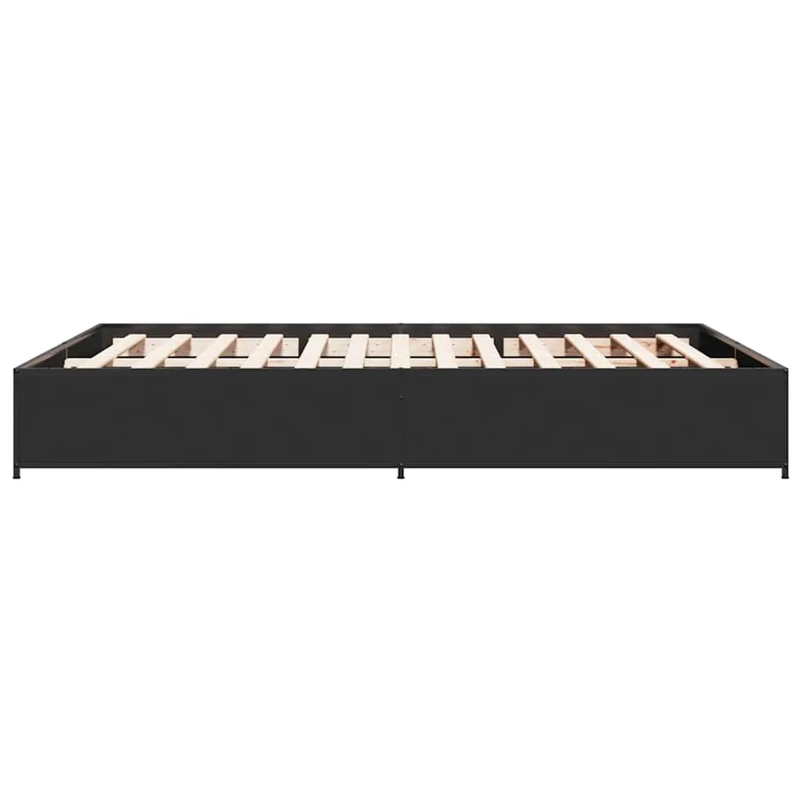 Cadre de lit sans matelas noir 135x190 cm - 5
