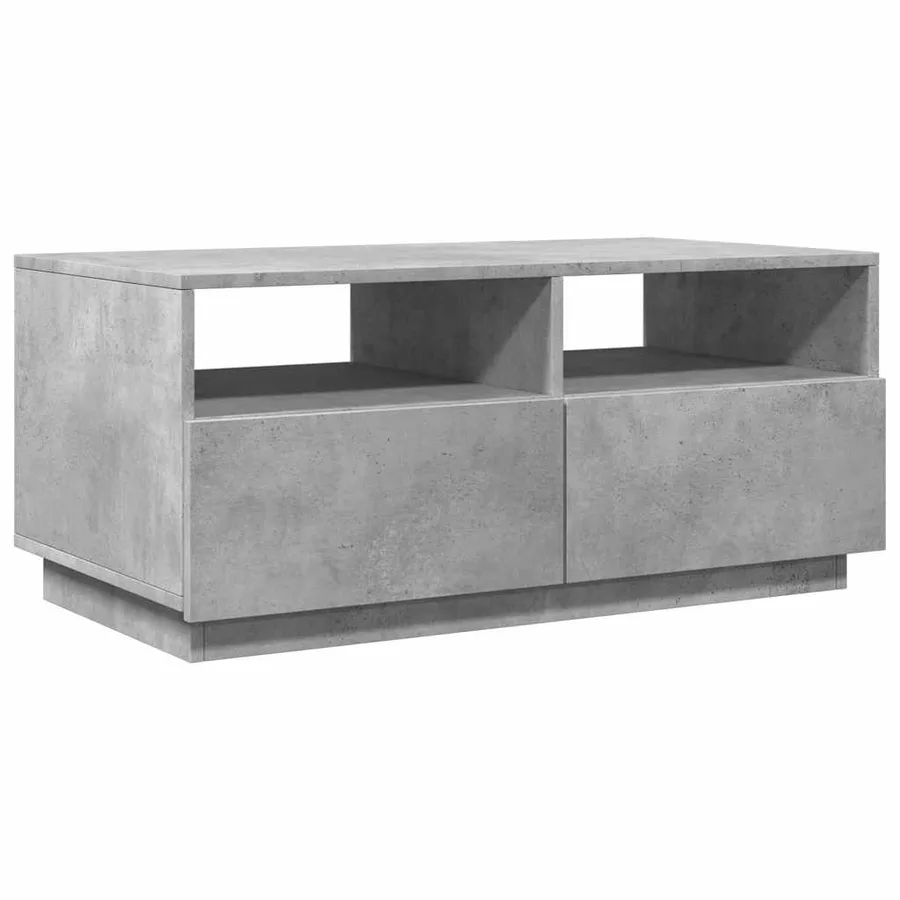 Table basse avec lumières LED gris béton 90x49x40 cm - 3