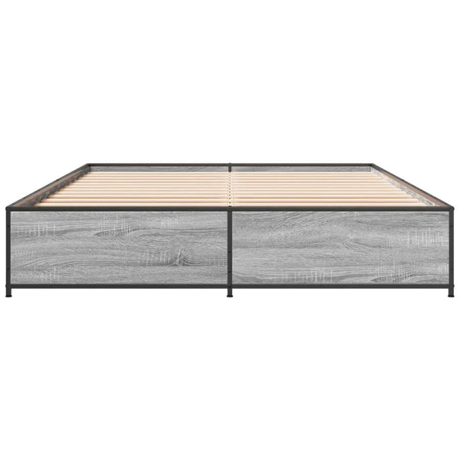 Cadre de lit sans matelas sonoma gris 135x190 cm - 4