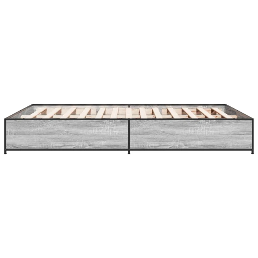 Cadre de lit sans matelas sonoma gris 135x190 cm - 5