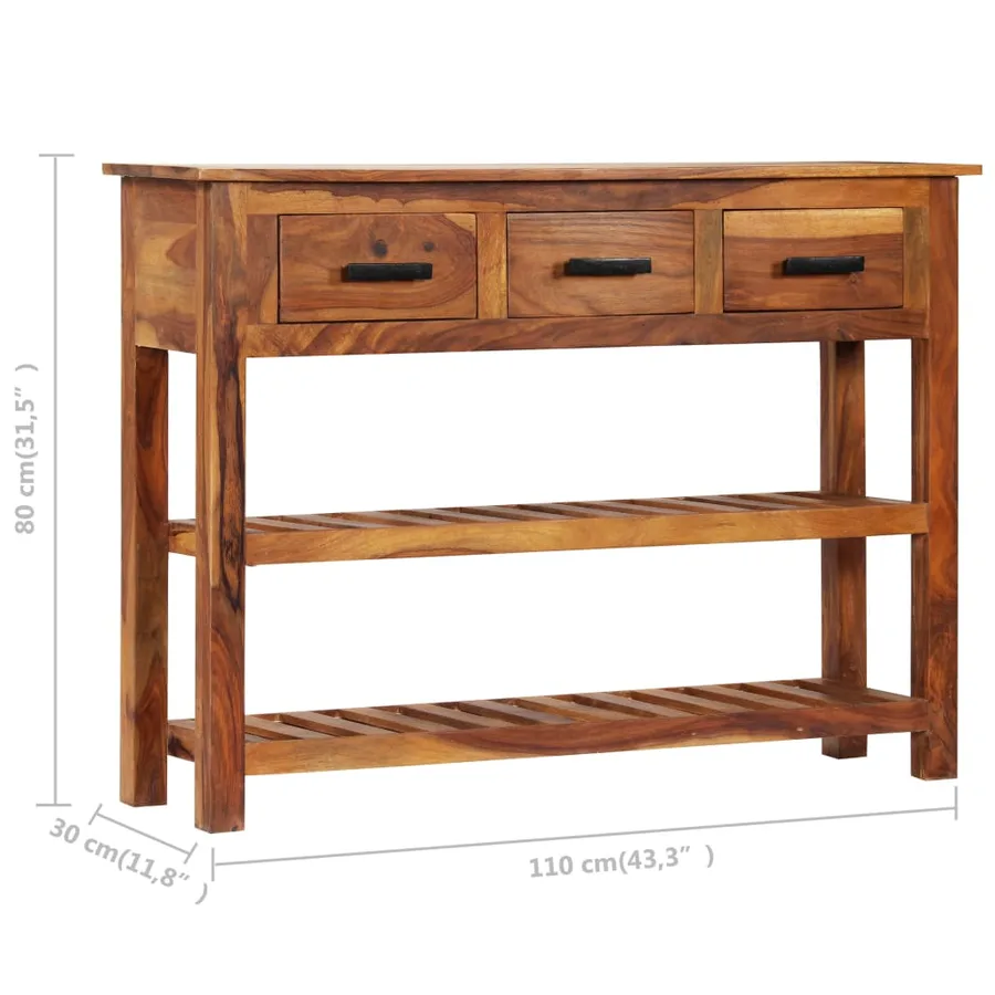Buffet avec 3 tiroirs 110x30x80 cm Bois massif - 9