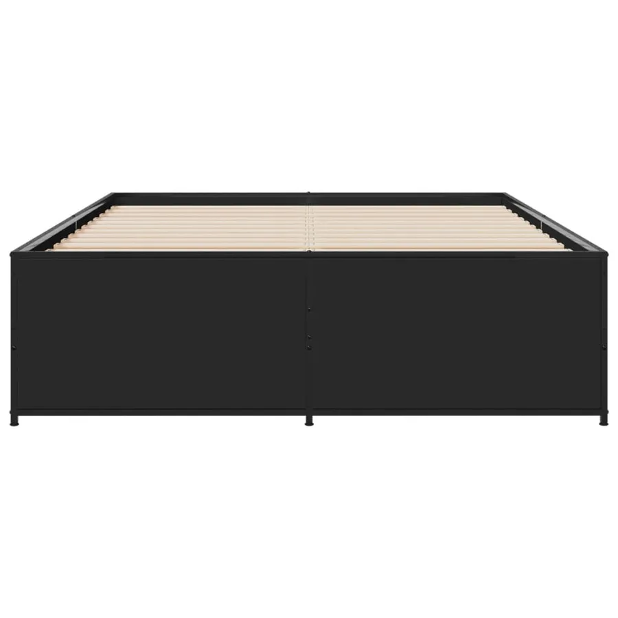 Cadre de lit sans matelas noir 140x190 cm - 4