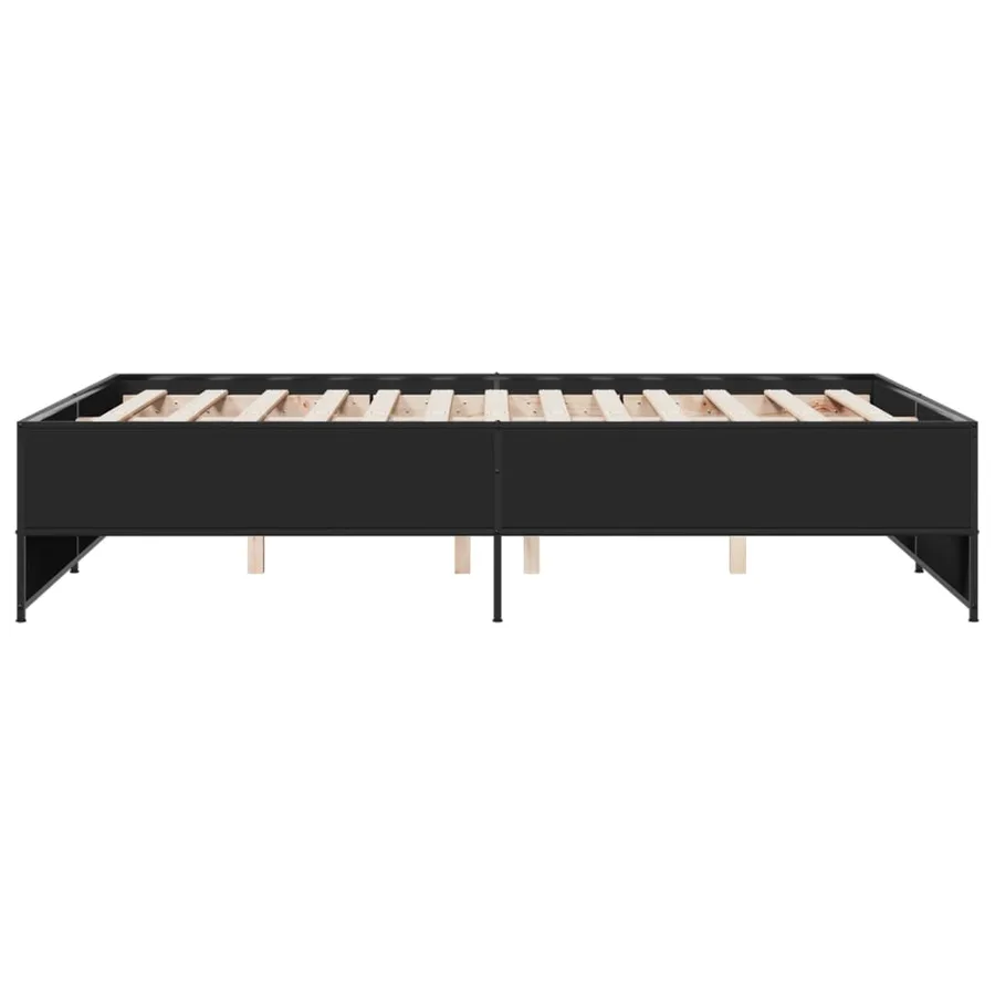 Cadre de lit sans matelas noir 140x190 cm - 5