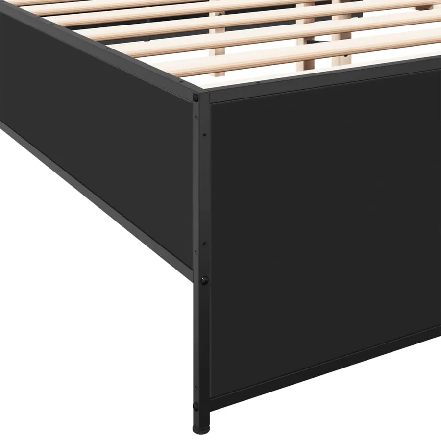 Cadre de lit sans matelas noir 140x190 cm - 7