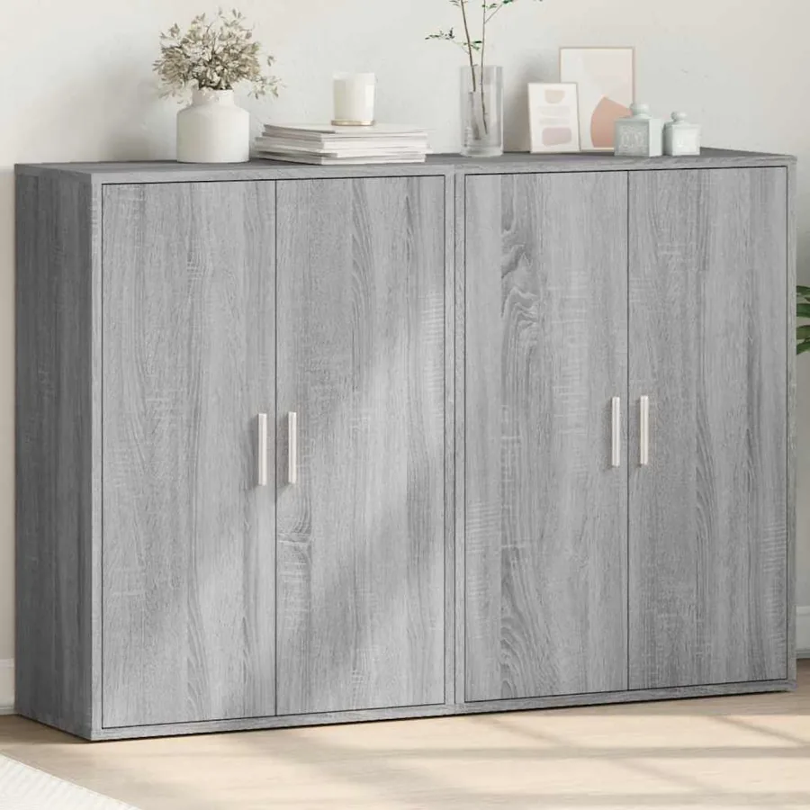 Buffets 2 pcs sonoma gris 60x31x84 cm bois d'ingénierie