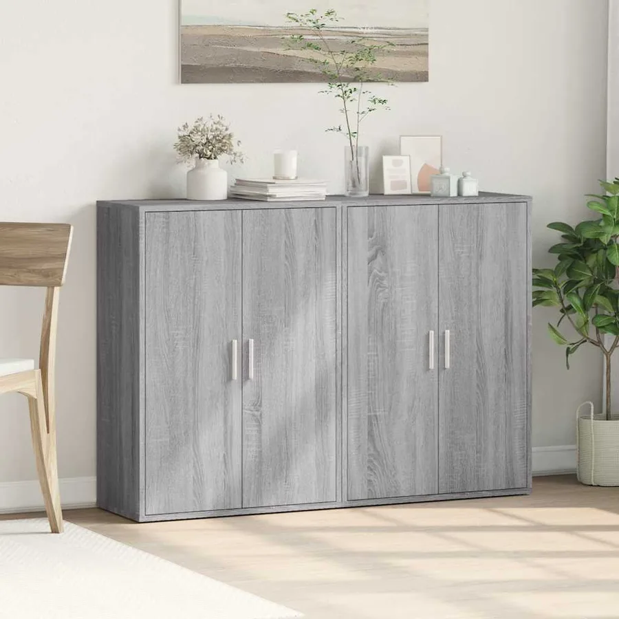 Buffets 2 pcs sonoma gris 60x31x84 cm bois d'ingénierie - 3