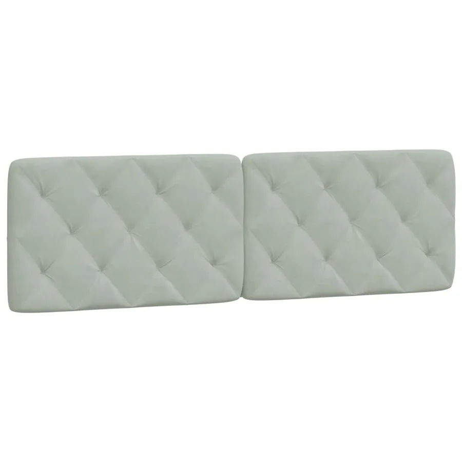 Coussin de tête de lit gris clair 160 cm velours - 2