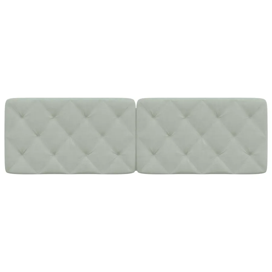 Coussin de tête de lit gris clair 160 cm velours - 5