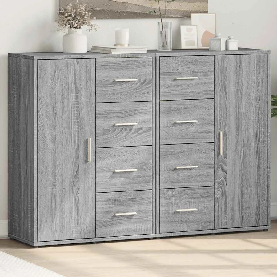 Buffets 2 pcs sonoma gris 60x31x84 cm bois d'ingénierie