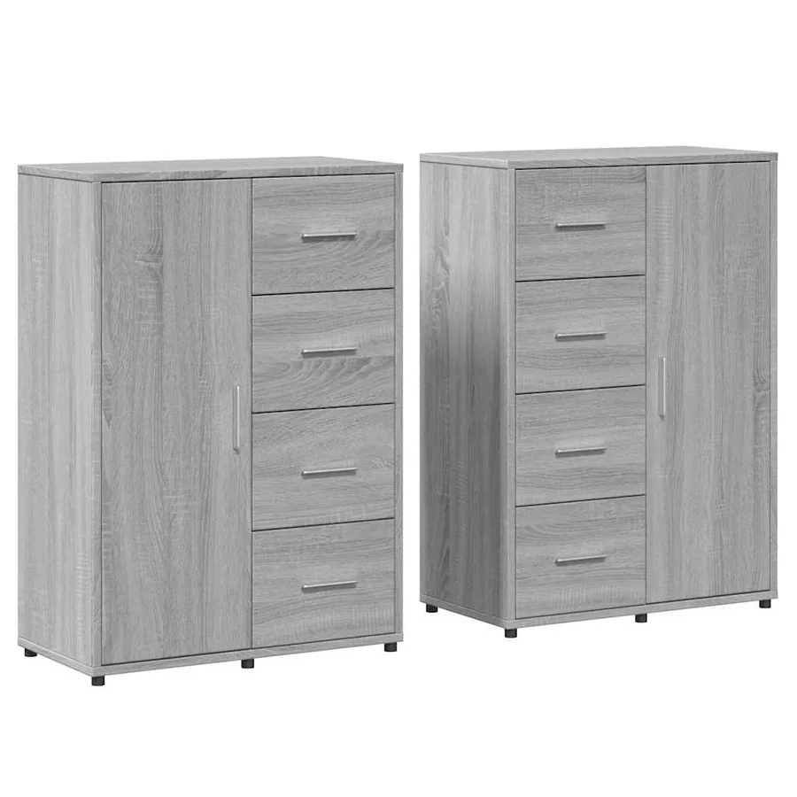Buffets 2 pcs sonoma gris 60x31x84 cm bois d'ingénierie - 2