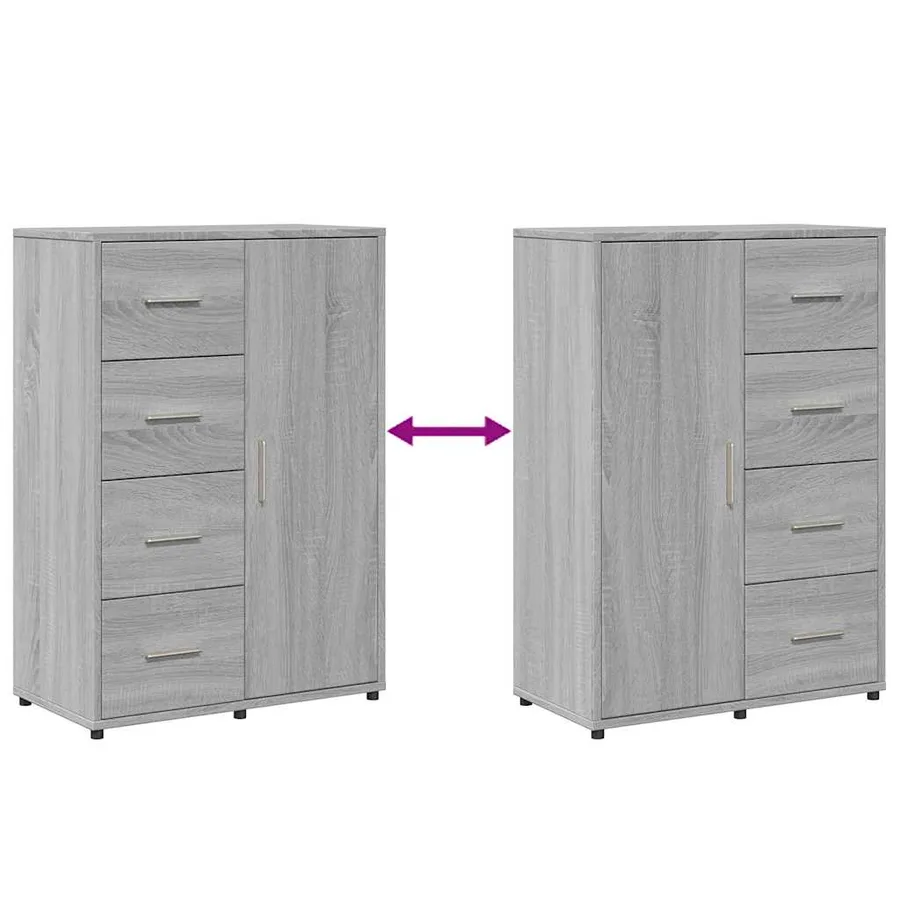 Buffets 2 pcs sonoma gris 60x31x84 cm bois d'ingénierie - 8