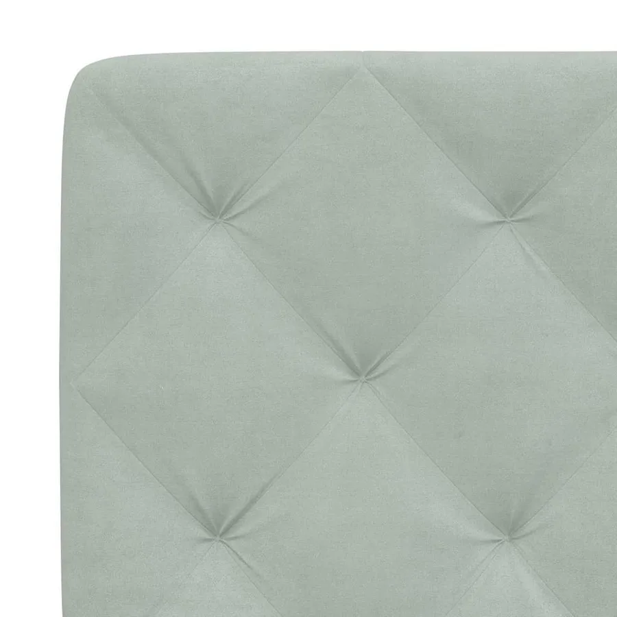 Cadre de lit sans matelas gris clair 90x200 cm velours - 10