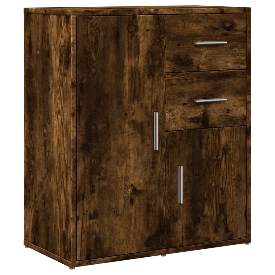 Buffet chêne fumé 60x31x70 cm bois d'ingénierie - 2