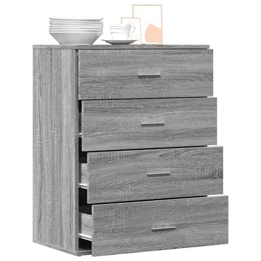 Buffet sonoma gris 60x39x80 cm bois d'ingénierie - 4