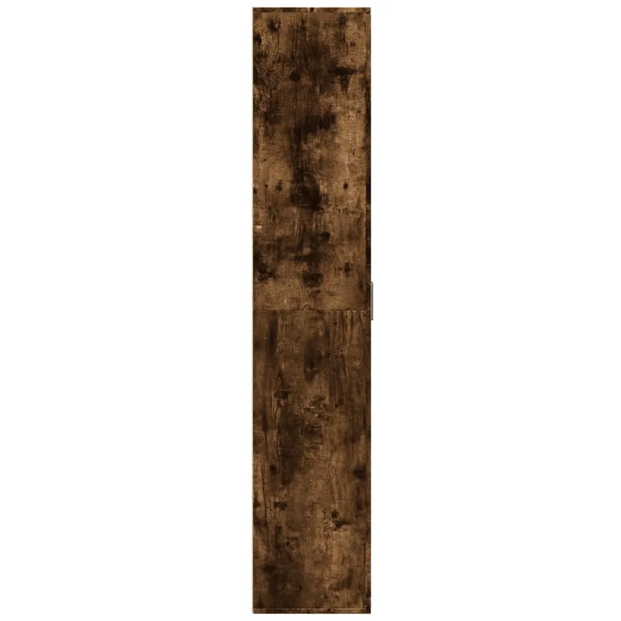 Buffet haut chêne fumé 80x35x180 cm bois d'ingénierie - 4