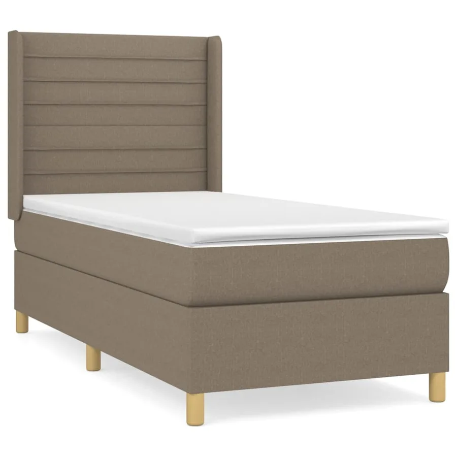 Sommier à lattes de lit avec matelas Taupe 90x200 cm Tissu - 2