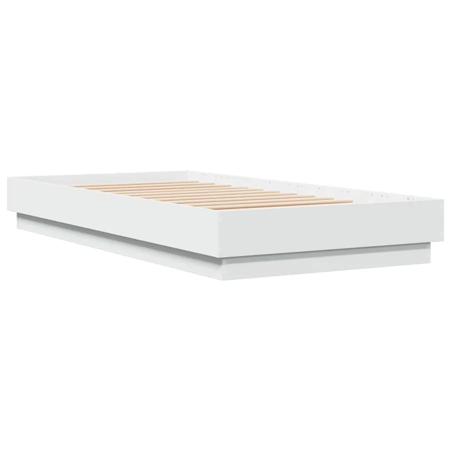 Cadre de lit sans matelas blanc 75x190 cm bois d'ingénierie - 3