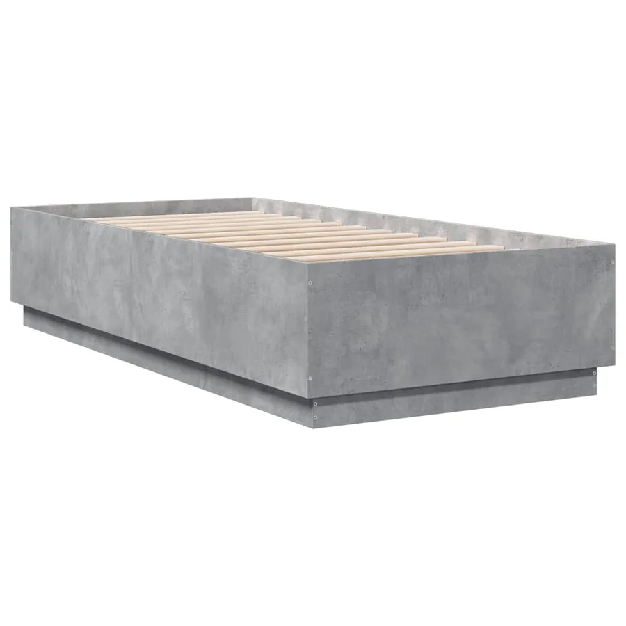 Cadre de lit sans matelas gris béton 90x200 cm - 3