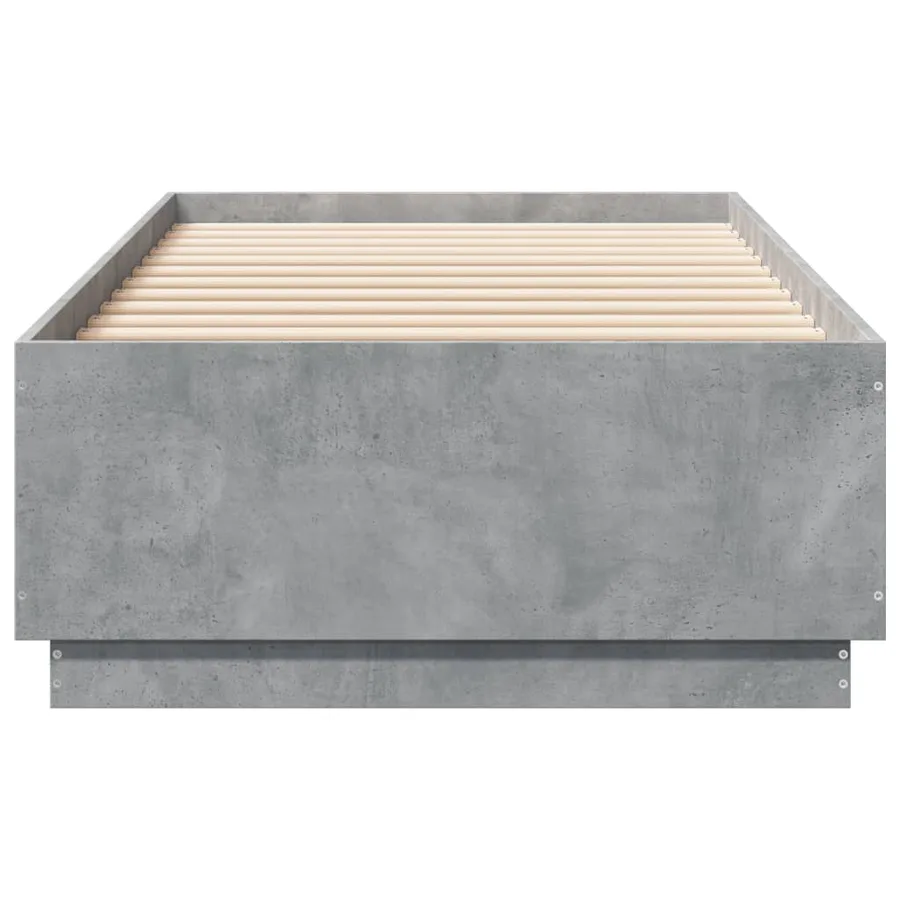 Cadre de lit sans matelas gris béton 90x200 cm - 4