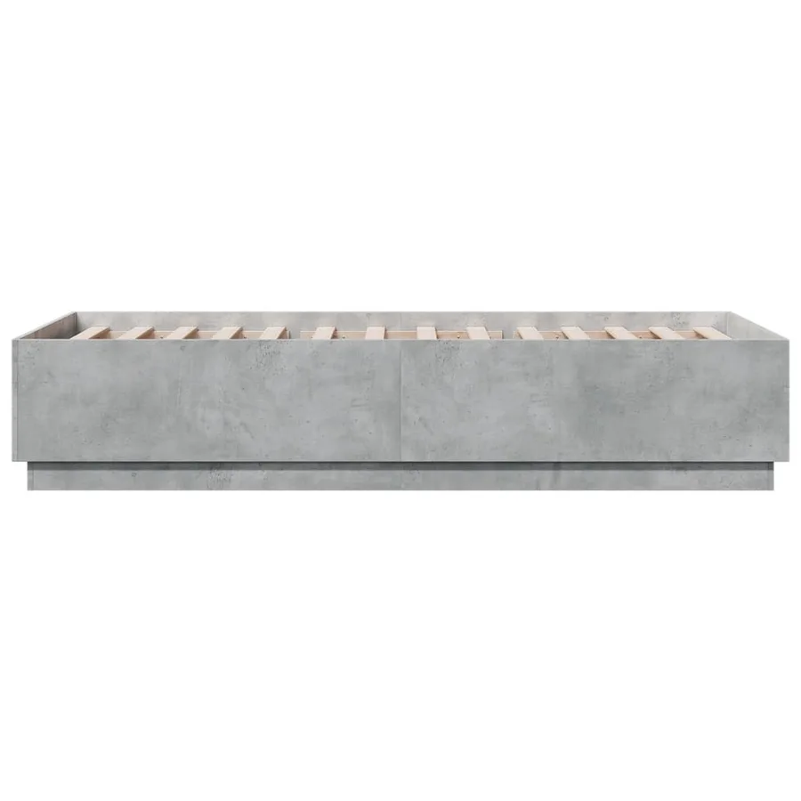 Cadre de lit sans matelas gris béton 90x200 cm - 5