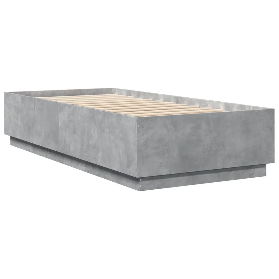 Cadre de lit sans matelas gris béton 90x200 cm - 6