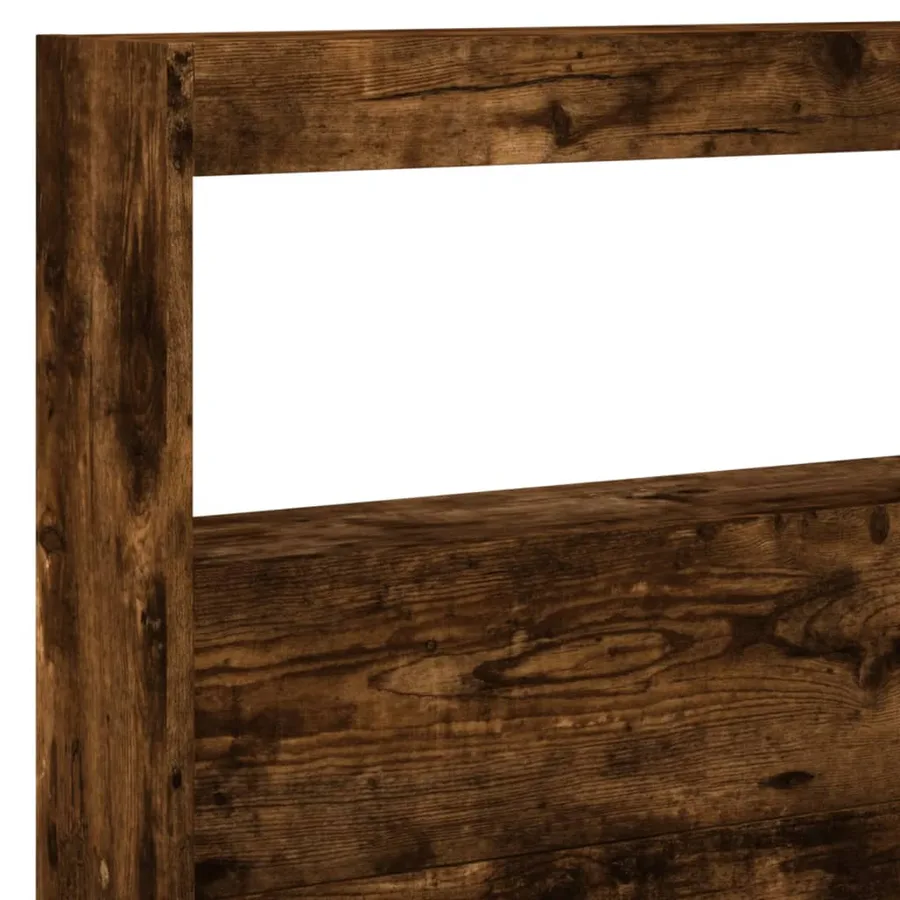Armoire tête de lit avec LED chêne fumé 220x17x102 cm - 9