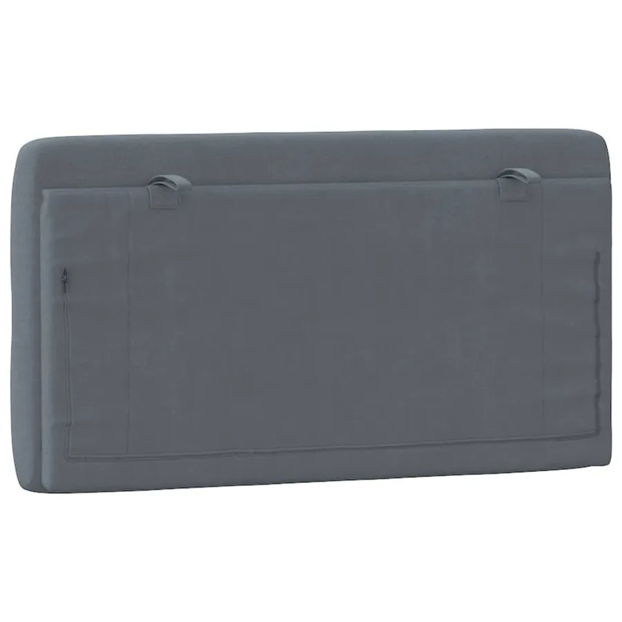 Coussin de tête de lit gris foncé 100 cm velours - 7