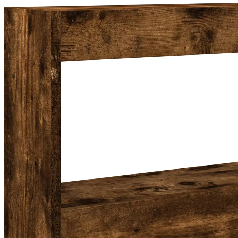 Armoire tête de lit avec LED chêne fumé 200x17x102 cm - 9