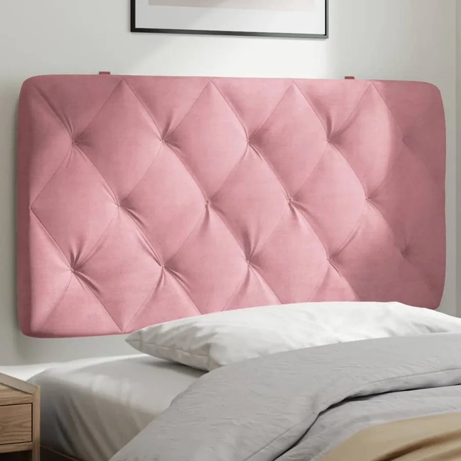 Coussin de tête de lit rose 100 cm velours