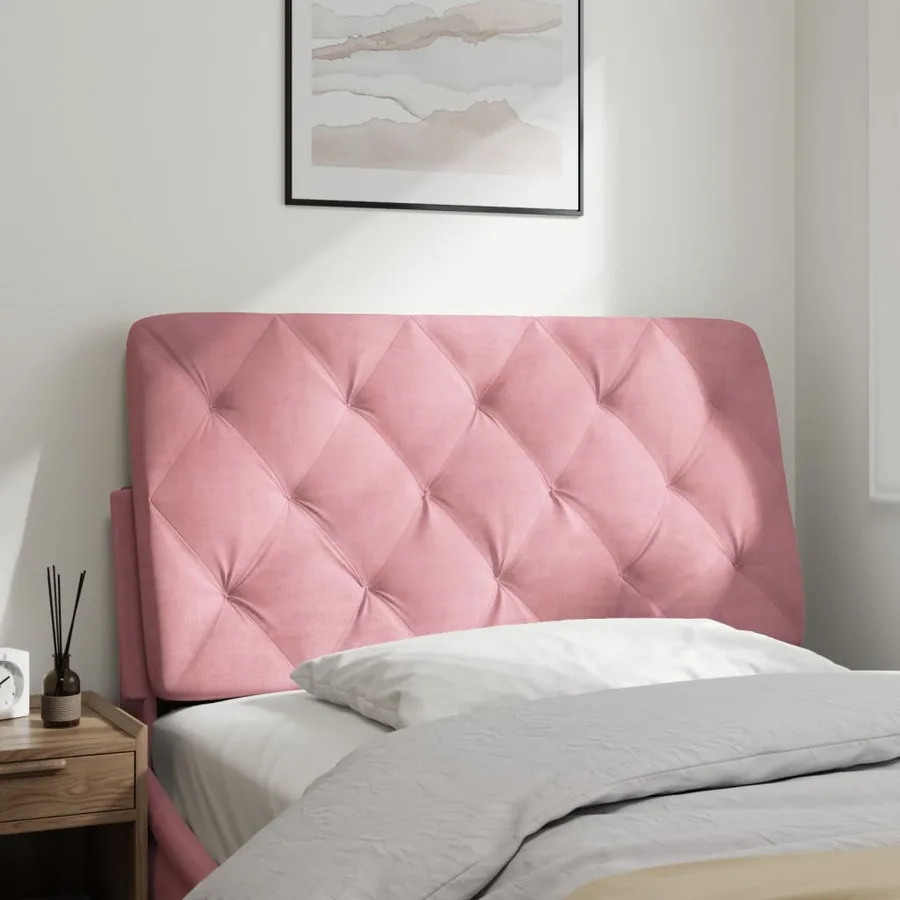 Coussin de tête de lit rose 100 cm velours - 3